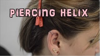 Piercing helix em casa CARTILAGEM [upl. by Pittel167]