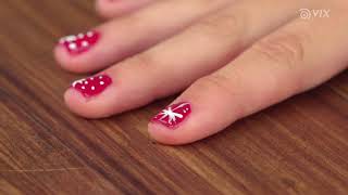 Como fazer unhas decoradas simples para Natal e AnoNovo [upl. by Amitak786]