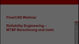 CARE software Reliability Engineering Seminar in German language by FlowCad [upl. by Adnorrahs]