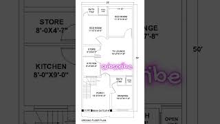 250quot x 500quot House Plan with 3BHK  Detailed Layout amp Design [upl. by Emile15]