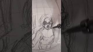 How to draw fisheye perspective  TikTok art tutorial shorts drawing [upl. by Hanas274]