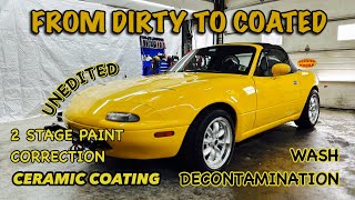 Start to finish wash decon 2 stage polish and coating raw footage [upl. by Ecnarrat]