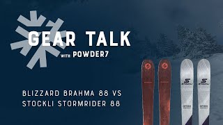 20222023 Blizzard Brahma 88 vs Stockli Stormrider 88 Ski Comparison  Powder7 [upl. by Rawde]