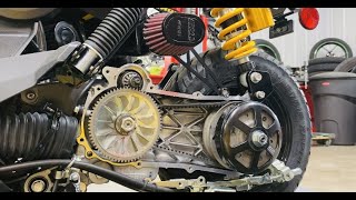 Honda Navi CVT roller weights and contra spring upgrade variator and clutch removal and install [upl. by Ecyaj]