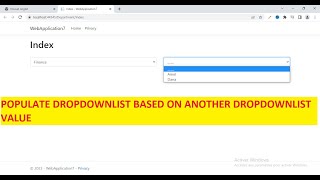 Populate Dropdownlist Based on Another Dropdownlist [upl. by Nelon338]