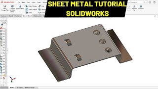 Sheet Metal SOLIDWORKS Tutorial Emboss  Robo CAD [upl. by Pucida103]