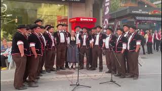 Yodelers singing in Grindelwald Switzerland foot of Swiss Alps [upl. by Abott]