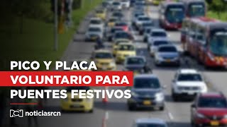 Así funcionará el plan piloto de pico y placa voluntario para los puentes festivos en Bogotá [upl. by Herra]