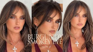 BURGUNDY SMOKEY EYE MAKEUP TUTORIAL [upl. by Eibocaj988]