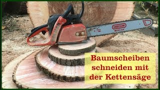 Baumscheiben schneiden mit der Kettensäge [upl. by Teece]