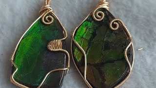 How to Wirewrapped Ammonite Fossil Stone ammonite fossil wirewrappedjewelry howto diy [upl. by Kial]