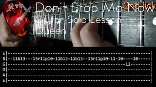 Dont Stop Me Now Guitar Solo Lesson  Queen with tabs [upl. by Fayth]