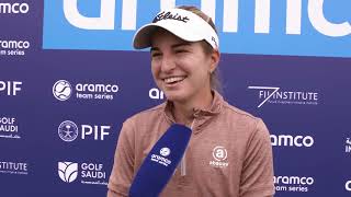 Entrevista a Luna Sobrón tras la primera ronda del Aramco Team Series Riyadh 2024 [upl. by Adlanor]