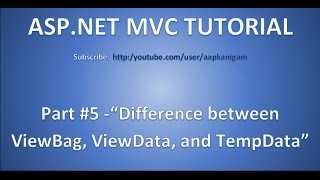 Part 5 Difference between ViewBag and Viewdata and TempData  Peak and Keep [upl. by Junette]