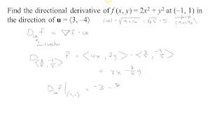 Directional Derivative Examples [upl. by Iggam]