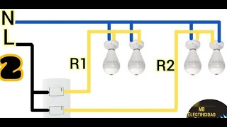 Como hacer una conexión de un interruptor doble con dos focos independientemente cada uno paralelo [upl. by Eirdua]