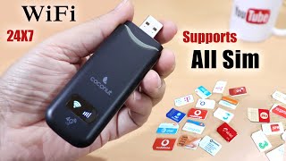 Coconut Wifi 4G Dongle with All sim Support Review  Best 4g wifi dongle for all sim In India [upl. by Petite]