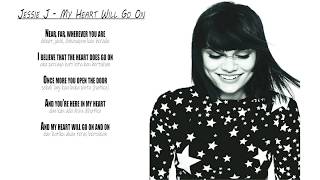 JESSIE J  MY HEART WILL GO ON LIRIK [upl. by Munster]