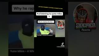 KSI reacts To Yuno Miles song 🔥 music ksi funny yuno youtubeshorts shorts [upl. by Aerbma]