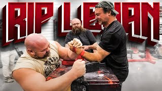 BRIAN SHAW ARM WRESTLES DEVON LARRATT [upl. by Ensoll160]