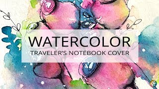 watercolor painting and doodling on Travelers Notebook [upl. by Lalla]