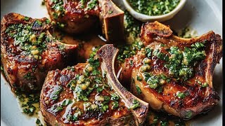 Perfectly Grilled Lamb Chops with Fresh  RestaurantStyle Lamb Chops wt Chimichurri Sauce at Home [upl. by Aitercul]