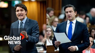 Poilievre calls Trudeau “a fake and a phony” as Conservatives threaten “carbon tax election” [upl. by Yelnats]