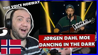 Jørgen Dahl Moe  Dancing In the Dark Bruce Springsteen  The Voice Norway Utlendings Reaksjon 🇳🇴 [upl. by Ahsilam]