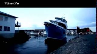 Watch the moment brandnew 10MILLION yacht capsizes while being launched for new owner [upl. by Llerol]