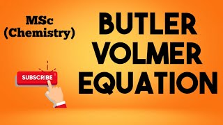 BUTLER VOLMER EQUATION MSc Chemistry [upl. by Freiman]