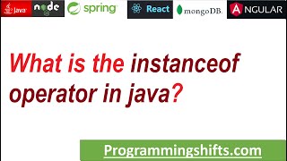 what is the instanceof operator in java [upl. by Bowne189]