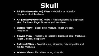 Skull And Facial XRay Views And Their Indications  Skull And Face Radiography Indications List [upl. by Ielhsa]