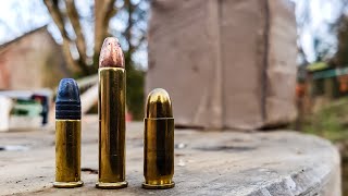 22lr vs 22mag vs 25acp  Mouse Guns for Self Defense  Giant Clay Blocks [upl. by Dnomsad]