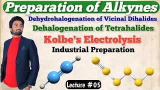 Preparation of Alkynes Class 12 Chemistry  Kolbes Electrolysis Industrial Preparation of Alkynes [upl. by Annaitsirk]