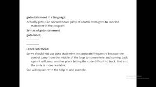 goto statement in C language in telugu [upl. by Zoller]