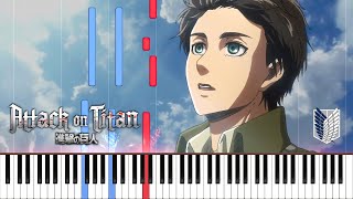 Born Into This World AOTs2M他4  Attack on Titan Season 2 OST Piano Cover  Sheet Music 4K [upl. by Andrei163]