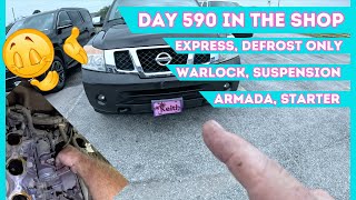 EXPRESS AC WARLOCK SUSPENSION ARMADA NO CRANK DAY 590 FIXING CARS AND TRUCKS [upl. by Kain]