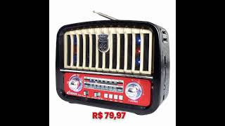 Rádio Retrô Portátil Vintage Bluetooth Fm Am Sw Usb P2 Sd R7997 httpssshopeecombr8pTWHT1aZ5 [upl. by Anatak]