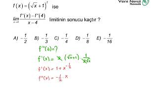 TÜREVİN LİMİT TANIMI SORULARI  Yeni Nesil Matematik [upl. by Georgy]