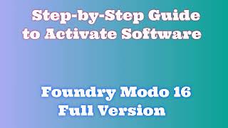 Foundry Modo 16 Activation Tutorial Installation Process Explained  Foundry Modo 16 2024 [upl. by Nytsyrk]