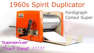 Banda Machine  1960s Spirit Duplicator  Fordigraph Consul Super [upl. by Cordelia401]