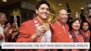 Joseph Schooling beat Michael Phelps in the 100m butterfly sets Olympic record  Rio Olympics 2016 [upl. by Eenaffit]