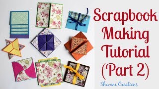 How to make Scrapbook Pages 9 different Cards Ideas DIY Scrapbook Tutorial Part Two [upl. by Towney]