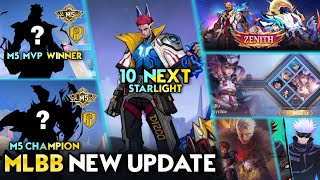 10 UPCOMING STARLIGHT  RELEASE M5 WINNER SKIN  NEW ZENITH SKIN  Mobile Legends whatsnext [upl. by Barron621]