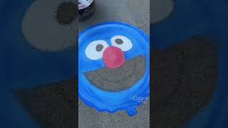 Sesame Street chalk art  Grover helium balloon [upl. by Benji113]