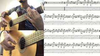 Lama Bada Yatathana guitar tabs fingerstyle  لما بدا يتثنى مُوشّح أندلسي عربي [upl. by Ailad984]