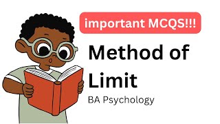 MCQs on method of limits  Psychophysics  BA Psychology  CUET Psychology  NET Psychology [upl. by Olinad]