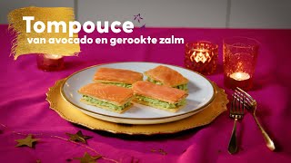 Hartige tompouce met avocado en zalm  kerstrecepten – Allerhande [upl. by Matronna966]