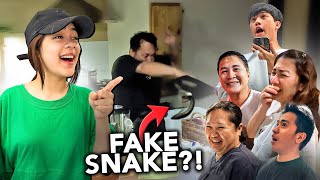 Fake Snake Prank On Family  Niana Guerrero [upl. by Akemad]