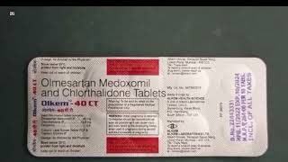 Olkem 40 CT Tablet  Olmesartan Medoxomil and Chlorthalidone Tablets  Olkem 40 CT Tablet Uses Dose [upl. by Ambrosius985]